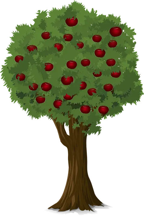 حرفه ای ترین نقاشی گرافیکی درخت سیب زیبا و خفن با کیفیت بالا 