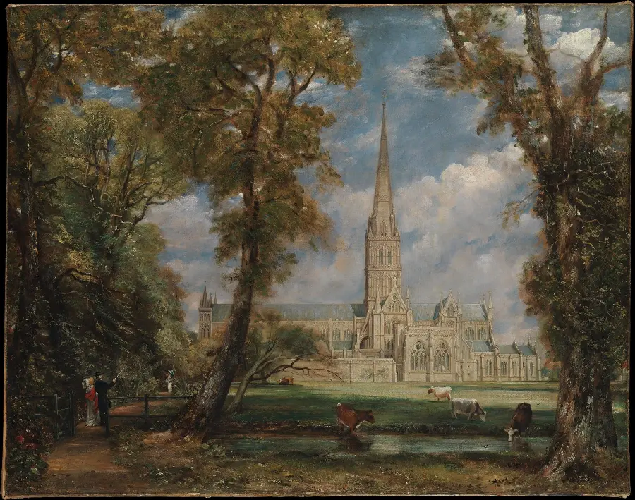 معروف ترین نقاشی جان کانستبل به نام Salisbury Cathedral from the Bishop's Garden