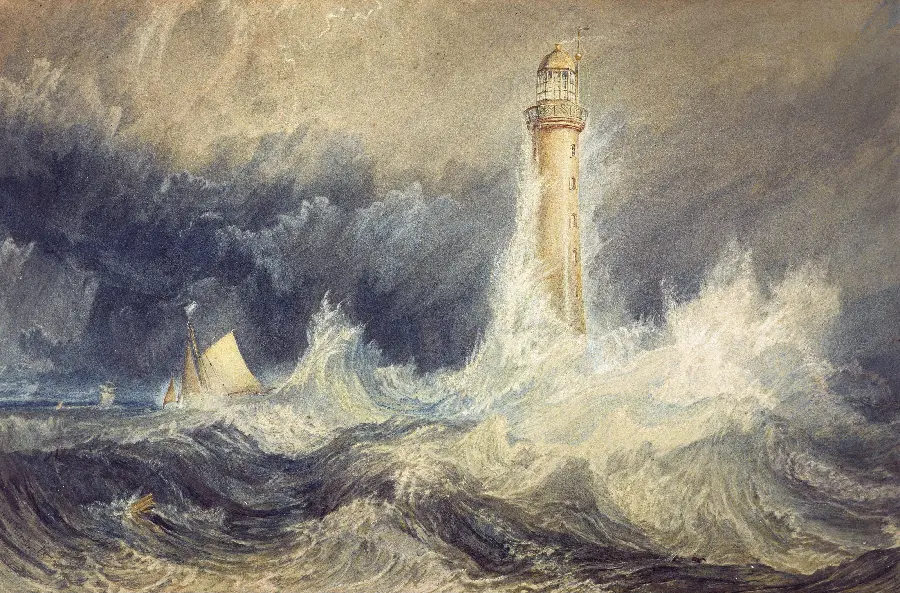 عکس نقاشی هنرمندانه خشم دریا اثر ویلیام ترنر با بالاترین کیفیت 