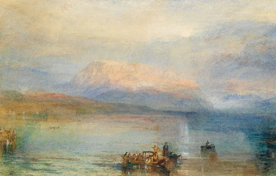 عکس نقاشی جذاب و دیدنی دریا و قایق از نقاش اهل انگلیس به نام ویلیام ترنر