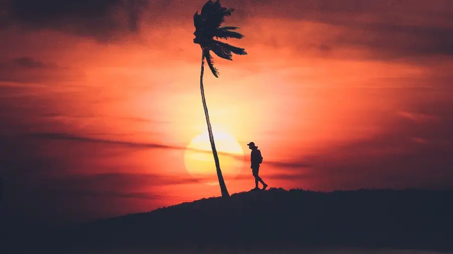 تصویر پروفایل غمگین و ناراحت مرد تنها در کنار درخت 