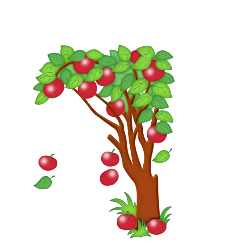 دانلود رایگان و با کیفیت عکس پی ان جی درخت سیب قرمز با زمینه سفید 