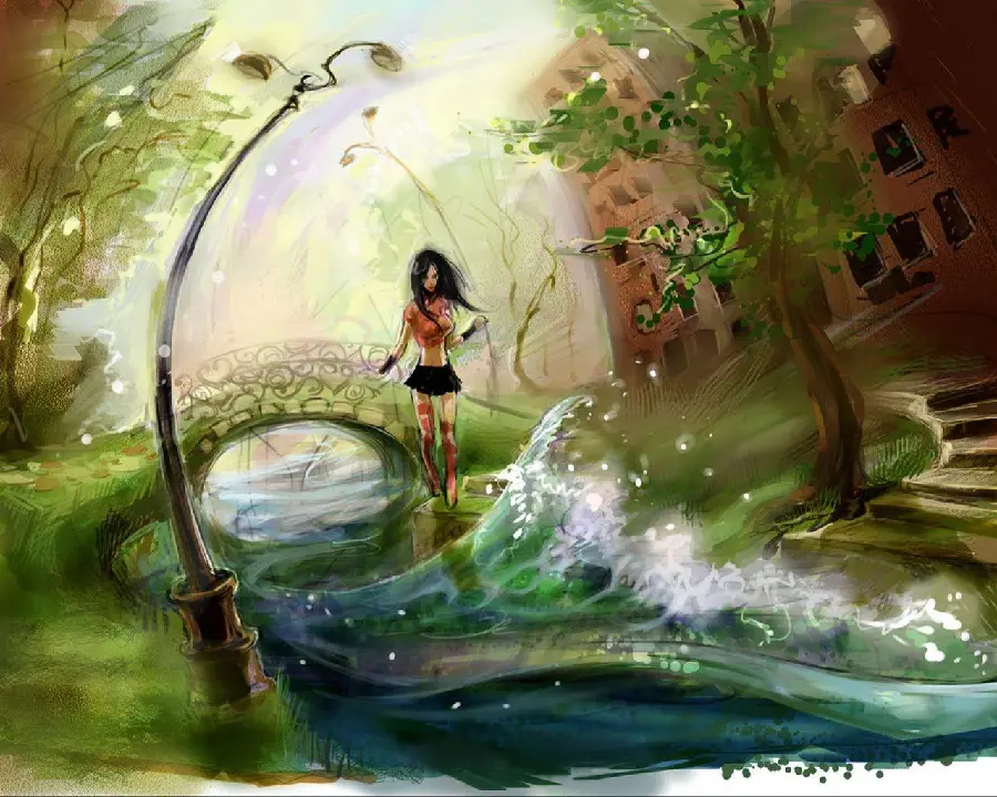 قشنگ ترین تابلو نقاشی رنگ روغن واقعی و خاص با تصویر دختر بچه در حال بازی 