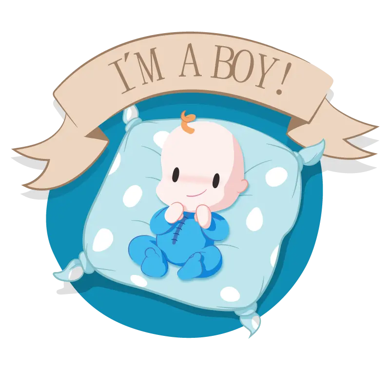 png نوزاد پسر کارتونی روی بالشت آبی کمرنگ IM A BOY