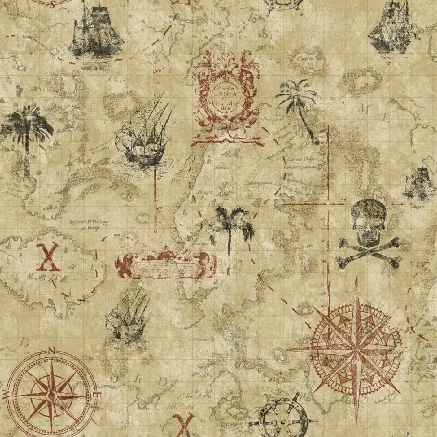 دانلود عکس رایگان نقشه گنج واقعی دزدان دریایی با کیفیت 4k 