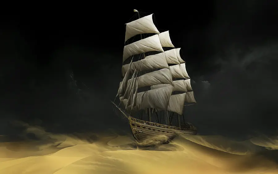 عکس استوک خیلی زیبا برای مانیتور مربع با طرح کشتی فانتزی