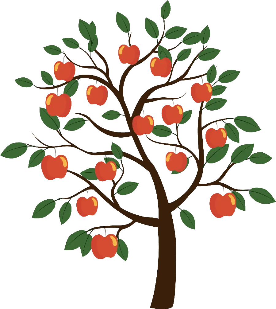 دانلود عکس نقاشی کامپیوتری درخت سیب قرمز با فرمت پی ان جی 