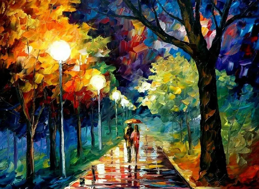 تابلو نقاشی طبیعت به سبک جدید گرافیکی مینیمالی 