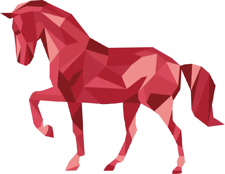 دانلود عکس گرافیکی اسب سه بعدی قرمز با فرمت PNG پی ان جی 