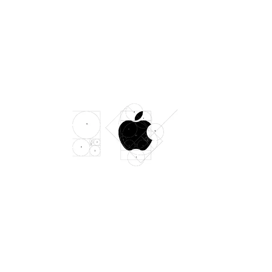 لوگوی اپل نسبت طلایی فیبوناچی | طراحی لوگو اپل ایلاستریتور 