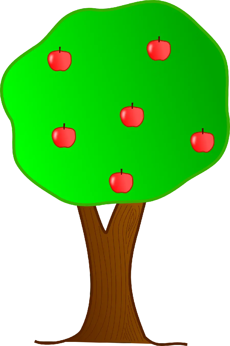 تصویر ساده نقاشی کامپیوتری گرافیکی درخت سیب 