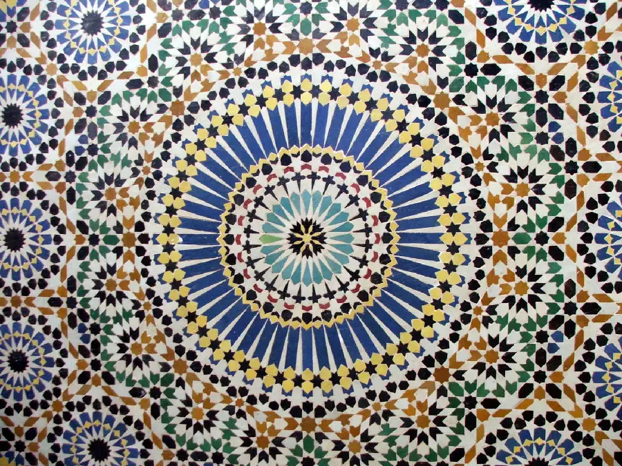 عکس زمینه از طراحی اسلامی مورد استفاده در سقف گنبدها