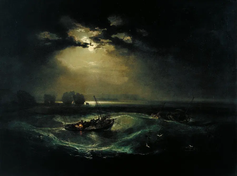 دانلود نقاشی ماهیگیران در دریا اثر هنری مشهور ویلیام ترنر