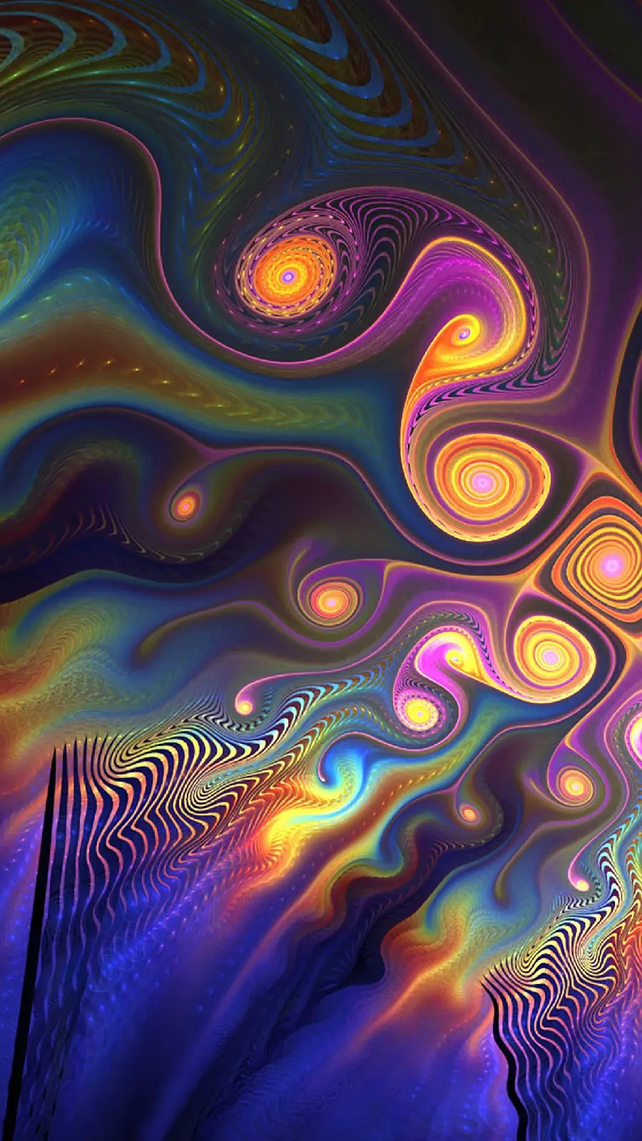 عکس تری دی فراکتال رنگارنگ برای پست و استوری اینستاگرام