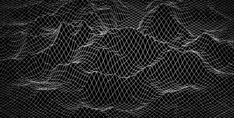تصویر زمینه چشم انداز انتزاعی شبکه خاکستری فضای مجازی وایرفریم Wireframe 3D و سه بعدی