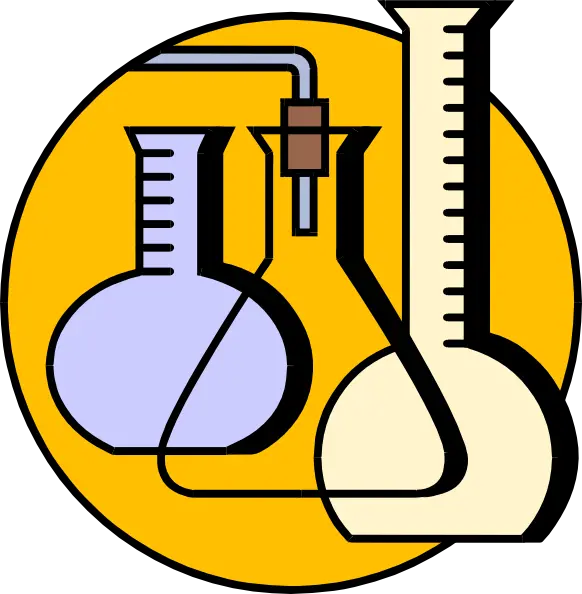 تصویر پی ان جی png و دور بری شده گرافیکی با طرح شیشه های آزمایشگاهی مخصوص لوگو 