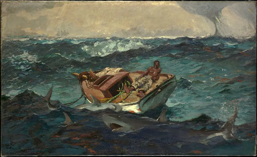 نقاشی رنگ روغن اعماق ناپیدای فیلم «جریان خلیج» اثر وینسلو هومر 1899