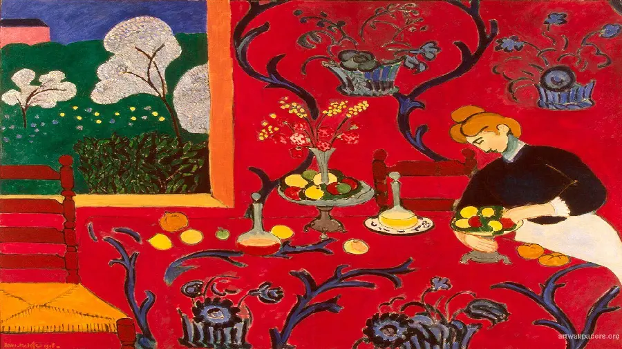 تابلوی تزئینی Harmony in Red موزه هرمیتاژ سن پترزبورگ روسیه اثر هنری ماتیس