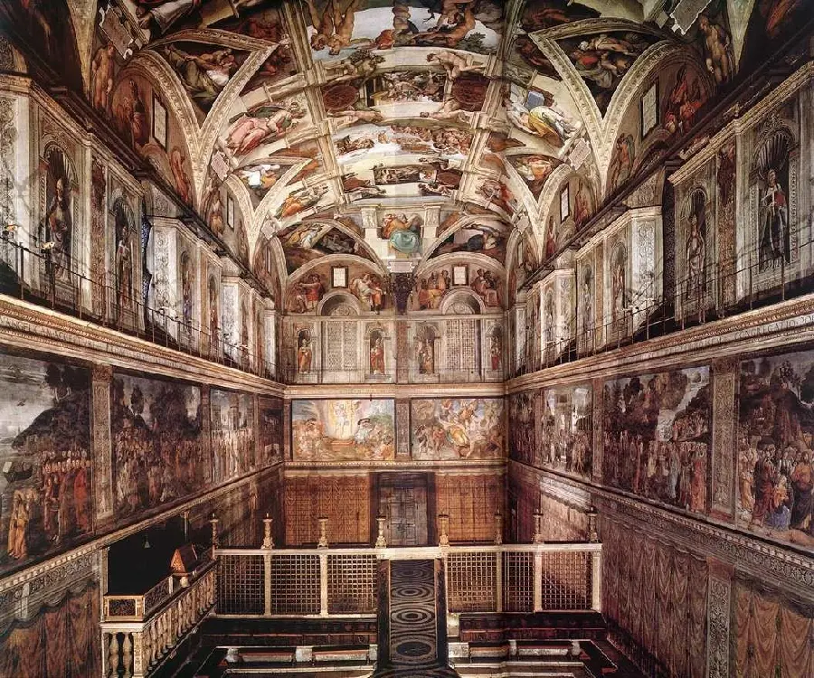 دانلود تصویر استوک زیباترین اثر میکل آنژ به نام کلیسای سیستین 
