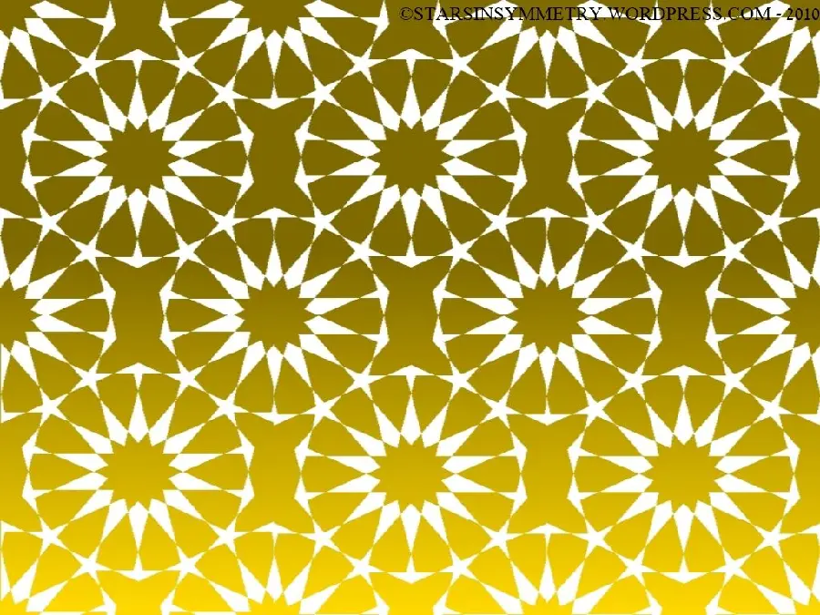 عکس زمینه خطوط ستاره ای سفید در زمینه طلایی در سبک طراحی اسلامی