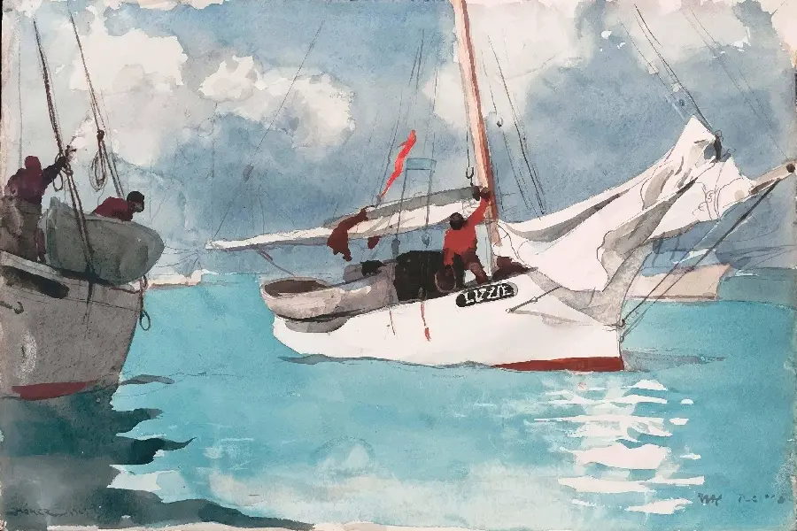 قایق های ماهیگیری، کی وست اثر هومر |  وینسلو هومر، نقاشی دریایی 1903