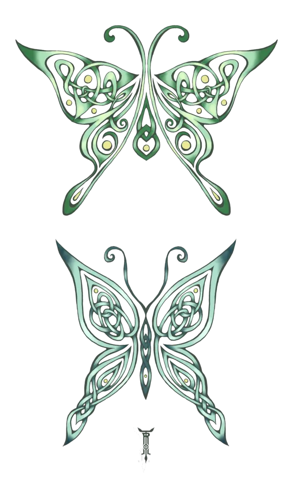 خفن ترین عکس پی ان جی طراحی پروانه های رنگی برای خالکوبی