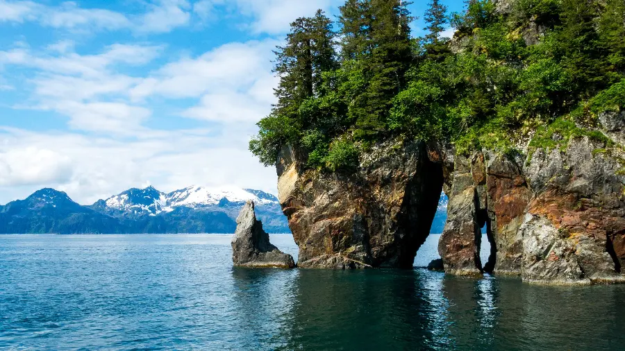 تصویر زمینه دیدنی و جالب از طبیعت صخره و دریا با کیفیت 8K