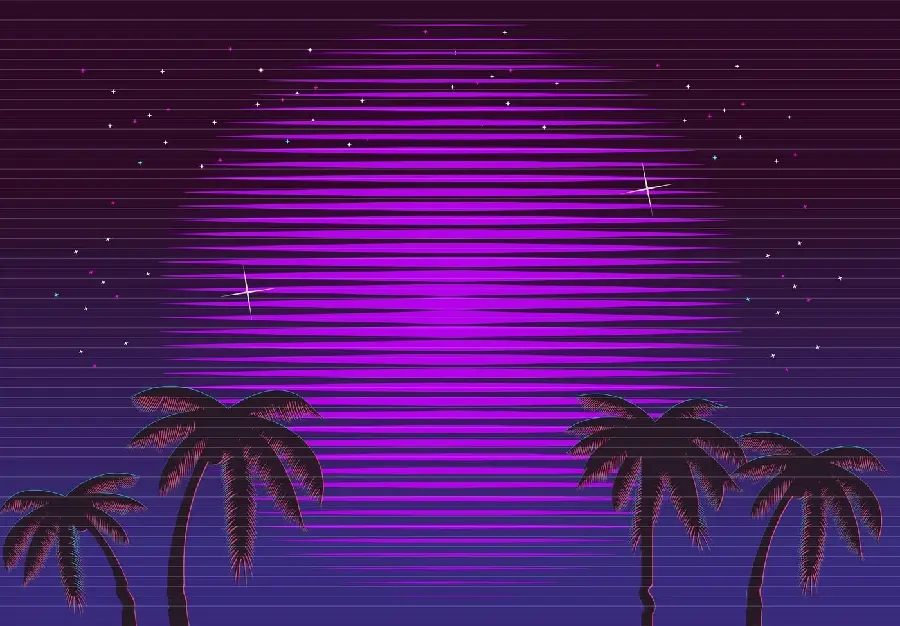پس زمینه بازی رترو ویو retrowave برای دوست داران بازی و گیم