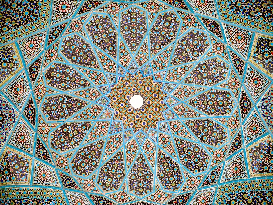 عکس با کیفیت و زیبا از طراحی اسلامی برای سقف مساجد