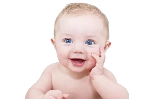 عکس png نوزاد پسر چشم آبی با شوق و ذوق فراوان در چهره 