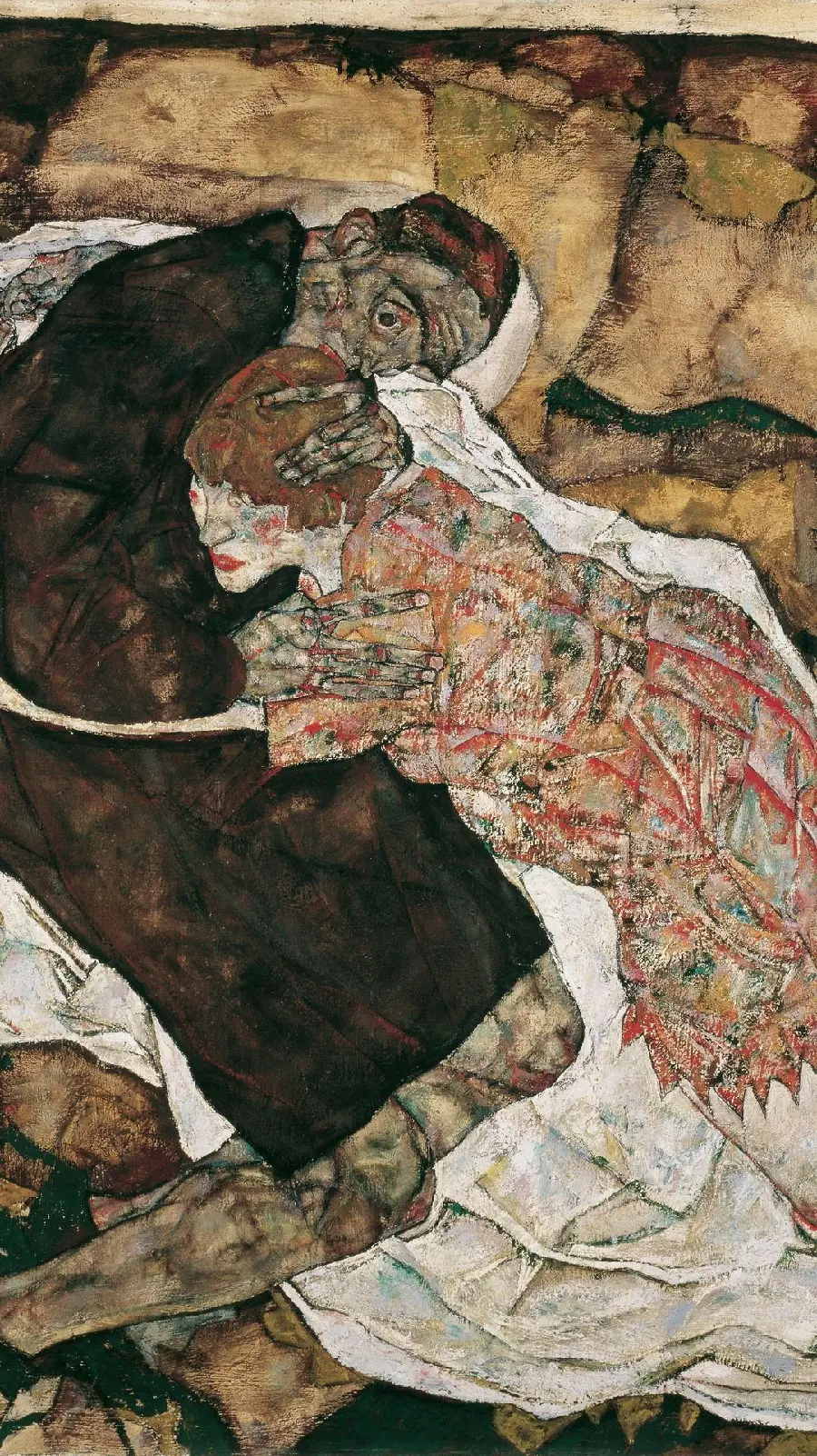عکس نقاشی غمگین مرگ و دوشیزه از آثار معروف اگون شیله