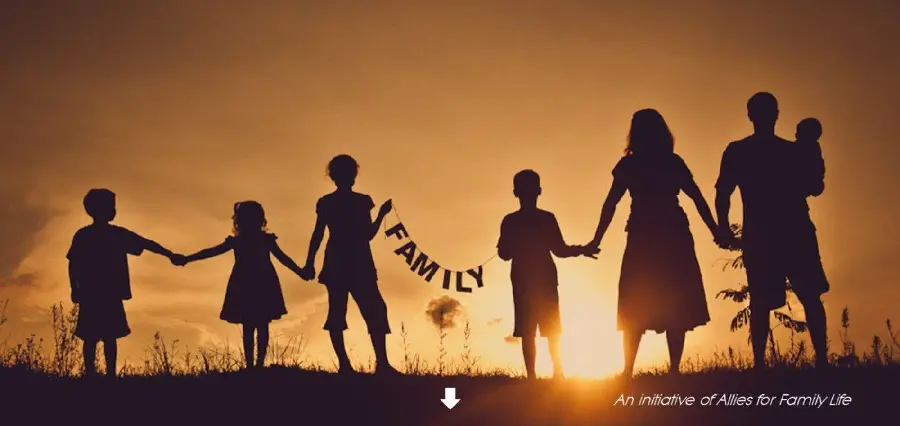 دانلود عکس رایگان سایه خانواده Family در غروب نارنجی خورشید
