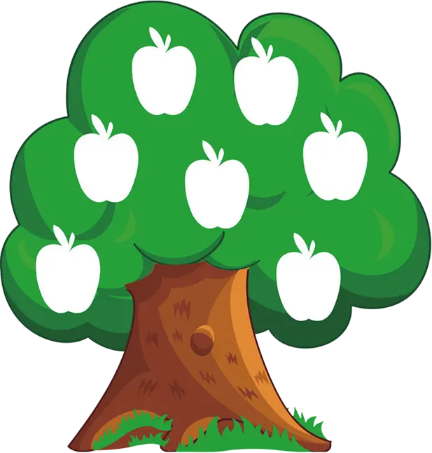 دانلود عکس درخت با سیب های سفید و فرمت PNG دوربری شده