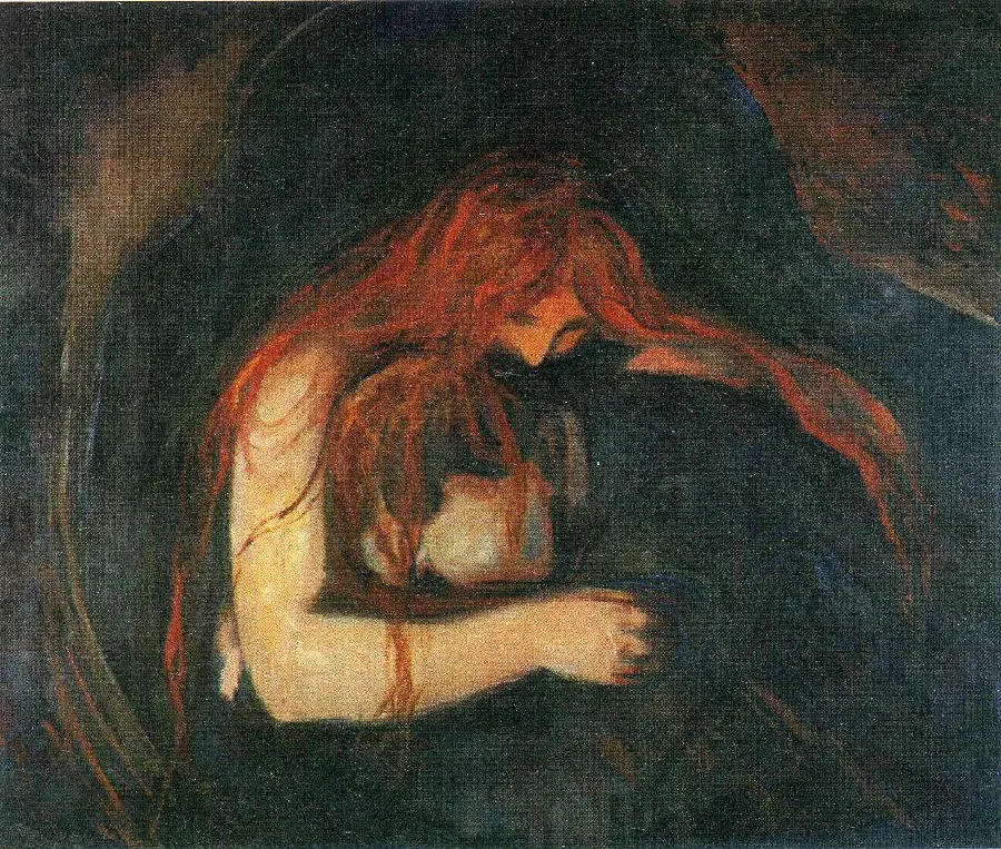 عکس نقاشی خون آشام 1893-94 اثر ادوارد مونک در گالری ملی اسلو 