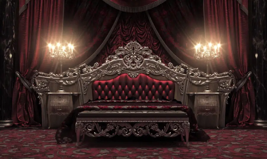 دکتور اتاق خواب قرمز خوشگل به سبک گوتیک
