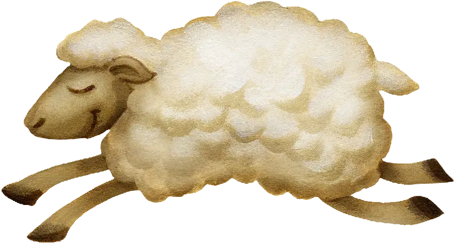 دانلود عکس پی ان جی png نقاشی گوسفند در حال پرش 