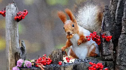 عکس زمینه سنجاب قرمز کیوت و گوگولی در وضوح عالی