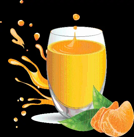 دانلود png کارتونی آبمیوه نارنگی دلچسب در فصل پاییز و زمستان