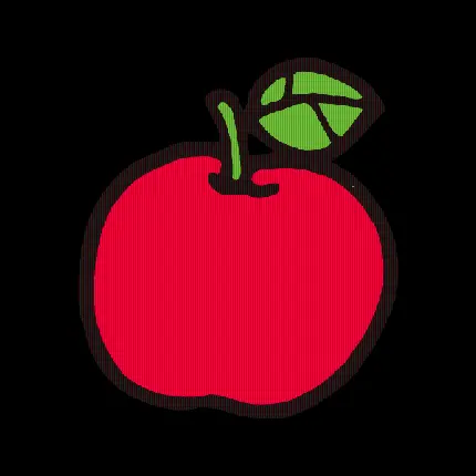 دانلود عکس کارتونی نقاشی سیب قرمز با زمینه مشکی 