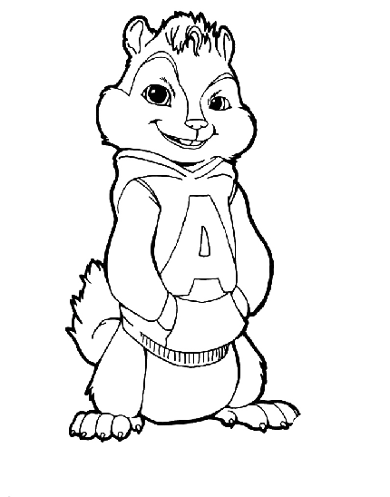 عکس کیوت سنجاب پسر در کارتون و فیلم آلوین و سنجاب ها بدون رنگ 