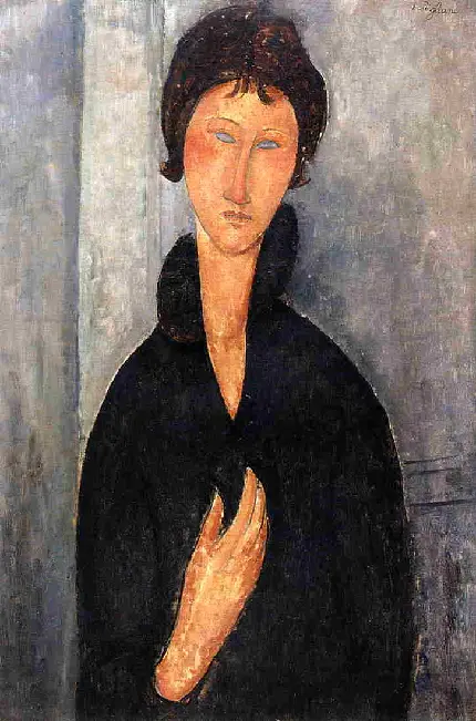 Jeanne Hebuterne Painting اثر Amedeo Modigliani