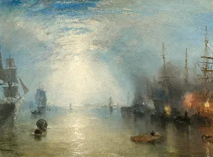 نقاشی چشم انداز دریا اثر مشهور ویلیام ترنر نقاش مشهور انگلیس 