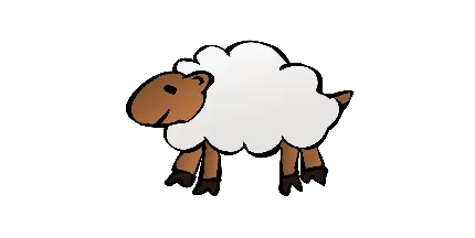 ساده ترین تصویر پی ان جی png گوسفند و بره کوچولو بامزه و باحال با زمینه سفید 