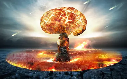 دانلود بک گراند انفجار هسته ای قارچی شکل در ابعاد عظیم