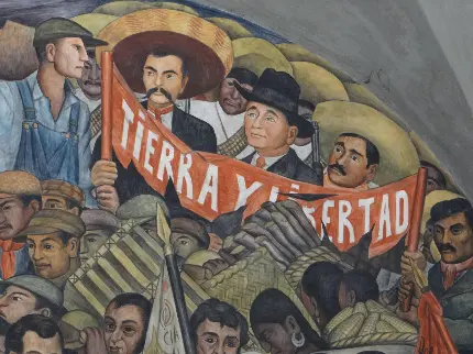 عکس یک نقاشی دیواری از تاریخ مکزیک اثر دیگو ریورا