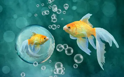 نقاشی آبرنگی ‌‌زیبا و تماشایی از ماهی ها در زیر آب 