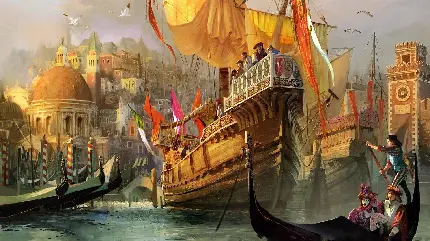 نقاشی ایتالیایی فانتزی Anno 1404 - Venice Savegame 