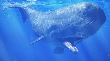 بک گراند نهنگ اسپرم یا عنبر در آب های مناطق قطب شمال 