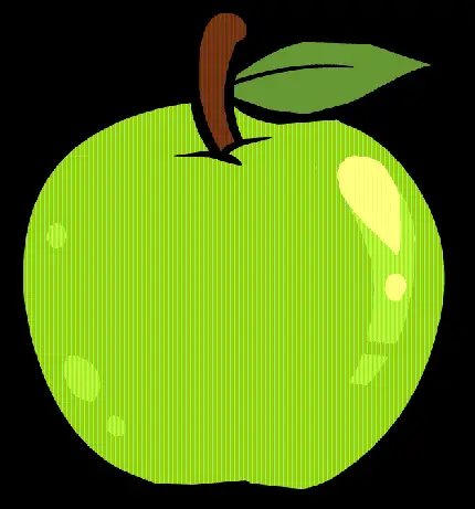 دانلود عکس پی ان جی و دوربری شده گرافیکی سیب سبز خوشمزه 