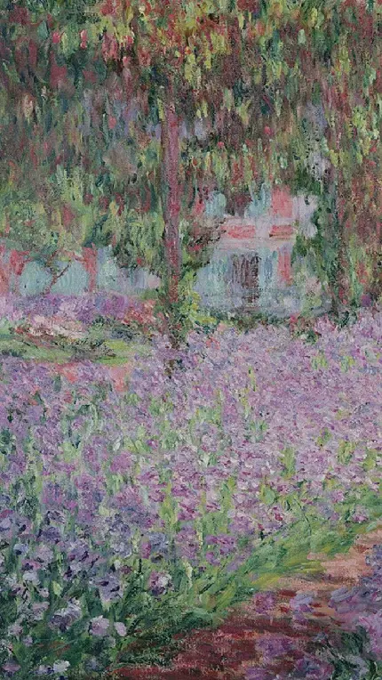 دانلود رایگان عکس تابلو نقاشی باغ هنرمند در ژیورنی از کلود مونه 